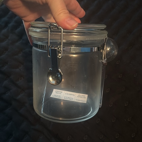 Dunkin Donuts Vintage 1996 Glass Coffee Bean Canister With Scoop! Holds 1 lb - Picture 5 of 15